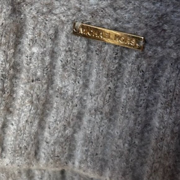NWT Michael Kors Cable Knit Sweater Turtleneck Jumper Taupe Heather - Picture 14 of 14